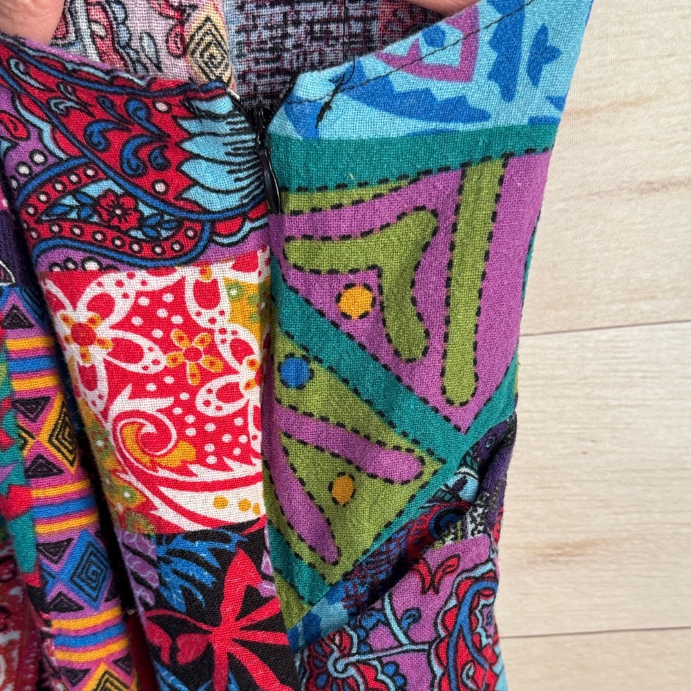 Multicolor Patchwork Overalls size Small - image 4